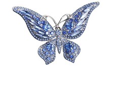 Crystal Rhinestone Butterfly Brooch Elegant Lapel Pins for Women Girls