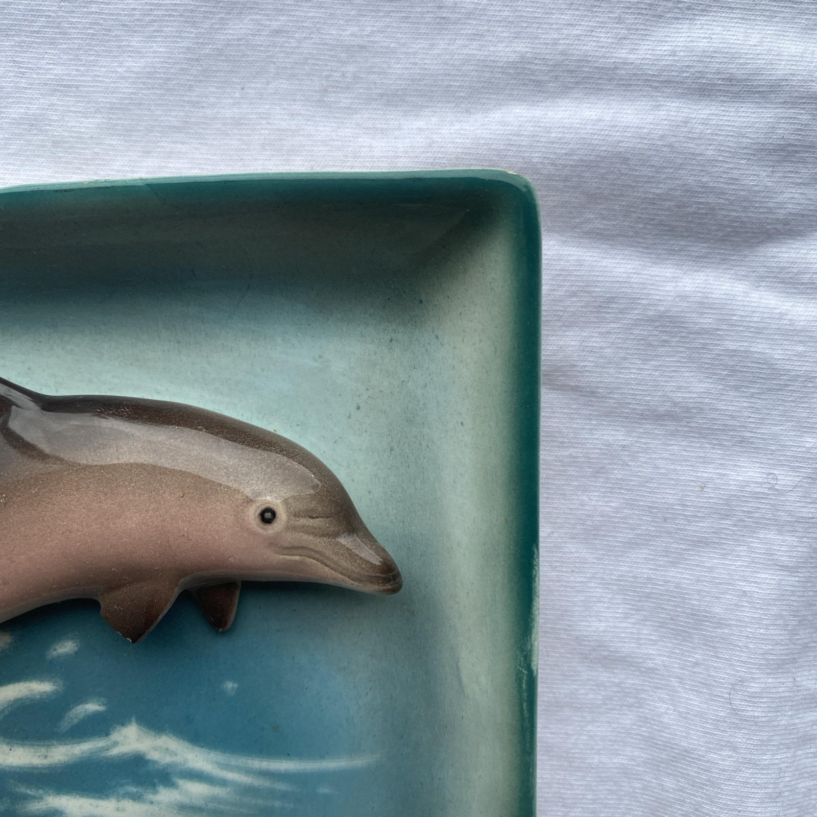 Vintage Ceramic Marine Life Dolphin  Ashtrays Japan