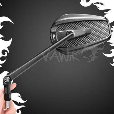 VAWiK Side Mirrors Black Real Carbon Fiber fits BMW R nineT K1200R HP2 Enduro