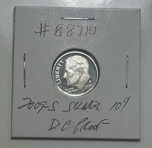 2009 S Silver Proof Roosevelt Dime from US Mint Proof Set Deep Cameo