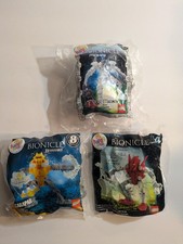Lot x 3 Bionicle Barraki Mahri Toa Tahu McDonalds Happy Meal Toys NIP SEALED