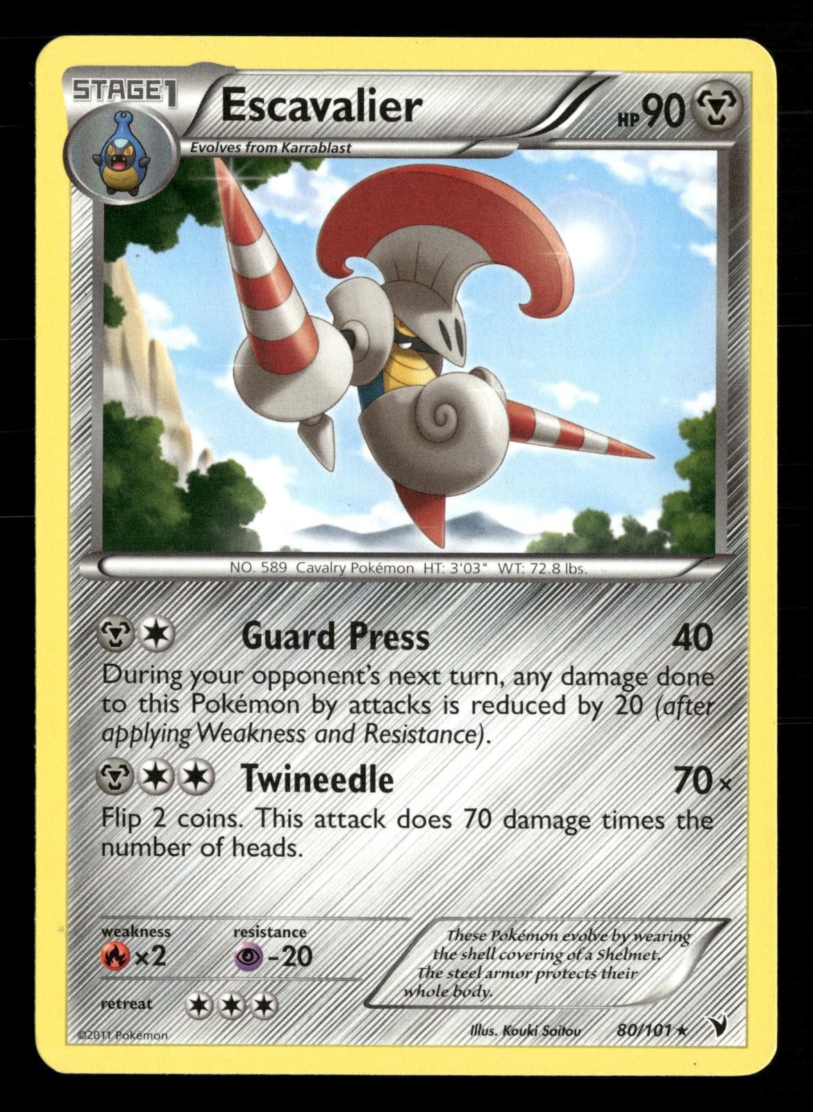 Escavalier 80/101 Rare Noble Victories Pokemon Lightly Played