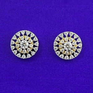 Authentic Premium Quality Gold Plated Zirconia Stone Earrings Stud 1.2CMHeight And Widt