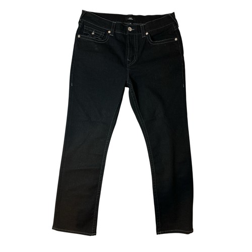 Jeans True Religion Ricky SN Flap Relaxed Dritto Uomo 36 36x32 Nero Nuovo senza etichette - Foto 1 di 6