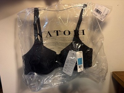 Natori 34C Bra Black Liquid Full Fit Contour Underwire Back Close NEW $72