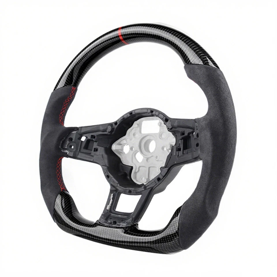 Real Carbon Fiber Steering Wheel For Volkswagen Golf MK7 GTI/R 2015-2020 US Foto 3 de 4