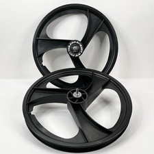 Skyway 3 Spoke Mag Wheels Black 1st Generation 20" OLD SCHOOL BMX w/ SF-MX30 VTG