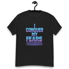 I Conquer My Fears Cyberpunk Graphic Tee Voiceritzy Men’s Cotton Streetwear