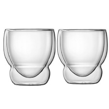 Set 2 Bicchieri Doppia Parete in Vetro Termiche per Tea Tisane e Cappuccino