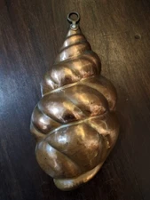 Antique Vintage Conch Shell Copper Cake Jelly Mold Hand Hammered Wall Decoration
