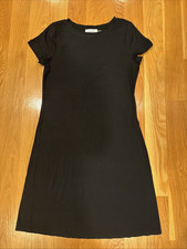 Calvin Klein Womens Mini Black Dress Size XS Casual Stretch Short Sleeve