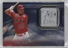 2021 Topps 70th Anniversary Manufactured Logo Blue Mike Trout Patch 0j8f