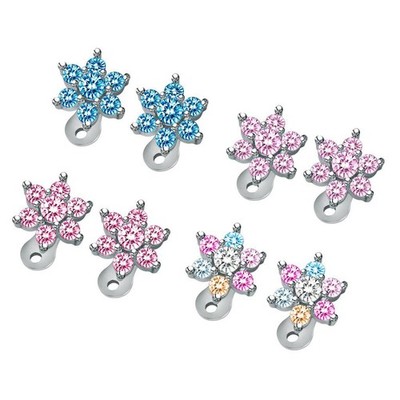 2 Stück 14 g Zirkonia Dermal Anchor Tops und Basis 316L