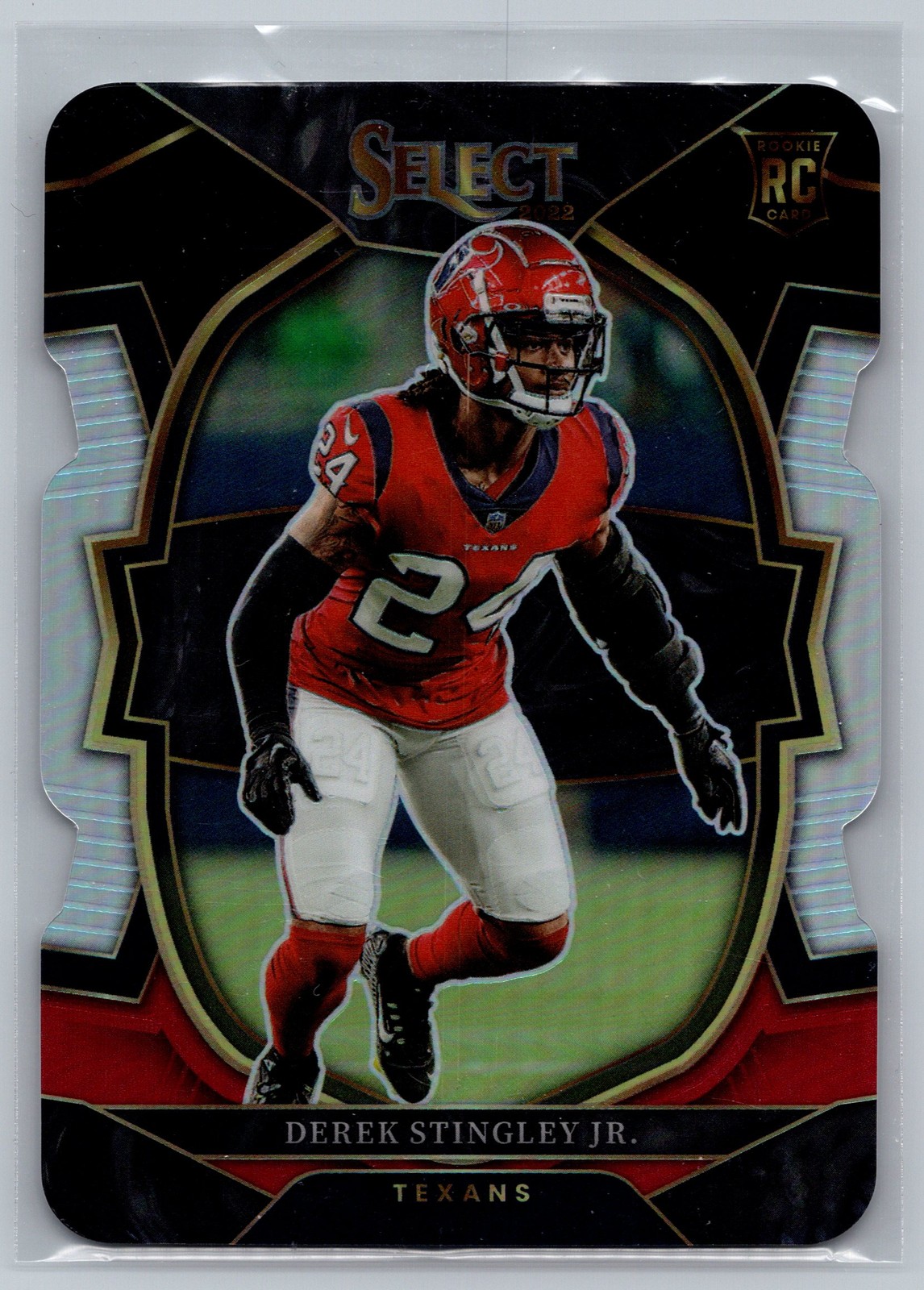2022 Panini Select Derek Stingley Jr. Black and Red Prizm Die Cut #48 Texans