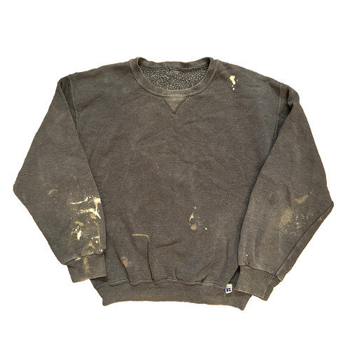Vtg Russell Sun Faded Gradient Distressed Sweatshirt Worn Pullover Grunge Size M
