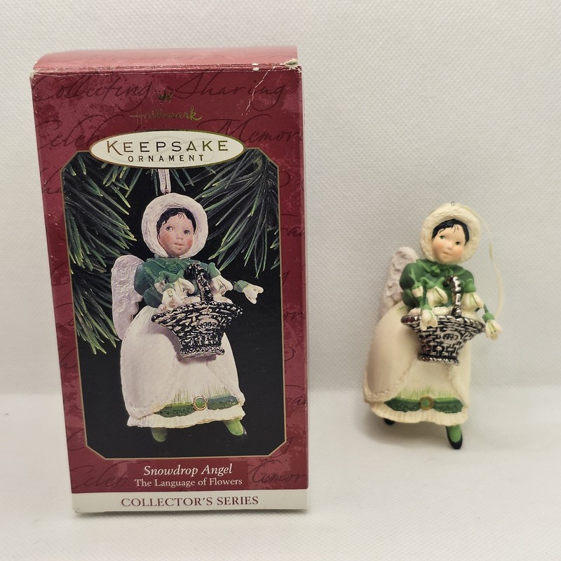 Hallmark Keepsake Christmas Ornament SNOWDROP ANGEL Language of Flowers 1997