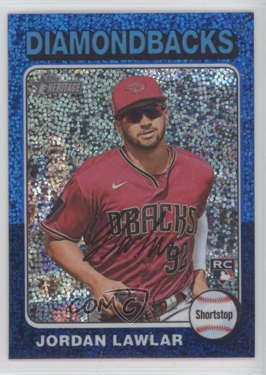 2024 Topps Heritage Chrome Blue Sparkle Refractor Jordan Lawlar #429 0t0b