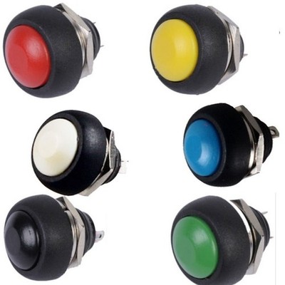 6Pcs Mini 12mm Waterproof   Push Button Round Switch *kk