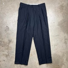 Vintage 90s Wool Pleated Trousers 34x29 grey wool flannel