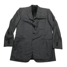 Ermenegildo Zegna Wool Cashmere Sport Coat Mens Gray Houndstooth Three Button
