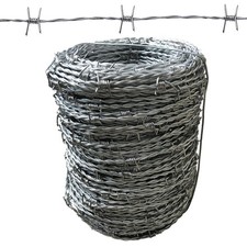 Barbed Wire 328FT 100m , 15 Gauge 1.7mm 4 Point Barbed Wire Fence 328 FT