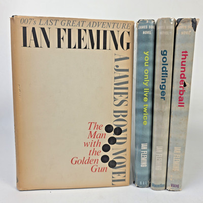 Lot 4 James Bond 007 Hardcover / Dust Jacket Books by: Ian Fleming ~ Vintage BCE