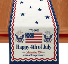 Patriotic Table Runner Decor,250Th Independence Day Table Runner 4Th of July Ret