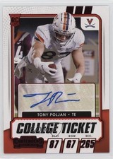 2021 Panini Contenders Draft Picks College Game Ticket Red Tony Poljan Auto 0d08