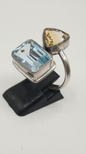 Ring Silber 925 - Citrin Blautopas - ca. 8,6 Gramm