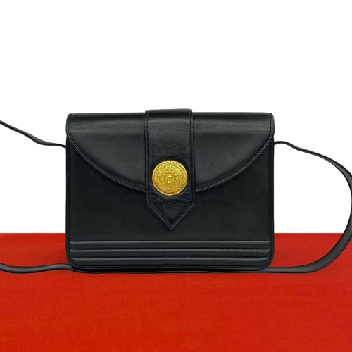 Yves Saint Laurent Shoulder Bag Leather Black Unisex #TVB2290