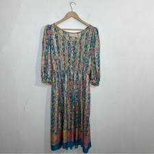 Vintage Miss O by Oscar de la Renta Floral Silk Lace Midi Dress Size 12