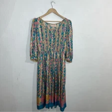 Vintage Miss O by Oscar de la Renta Floral Silk Lace Midi Dress Size 12