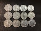 Lot of (12) 90% Silver US Walking Liberty Half Dollars $6 Face - 1939 thru 1947
