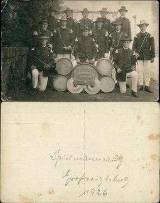 Großvoigtsberg-Großschirm Spielmannzug Private Photo Postcard 1926 Private Photo