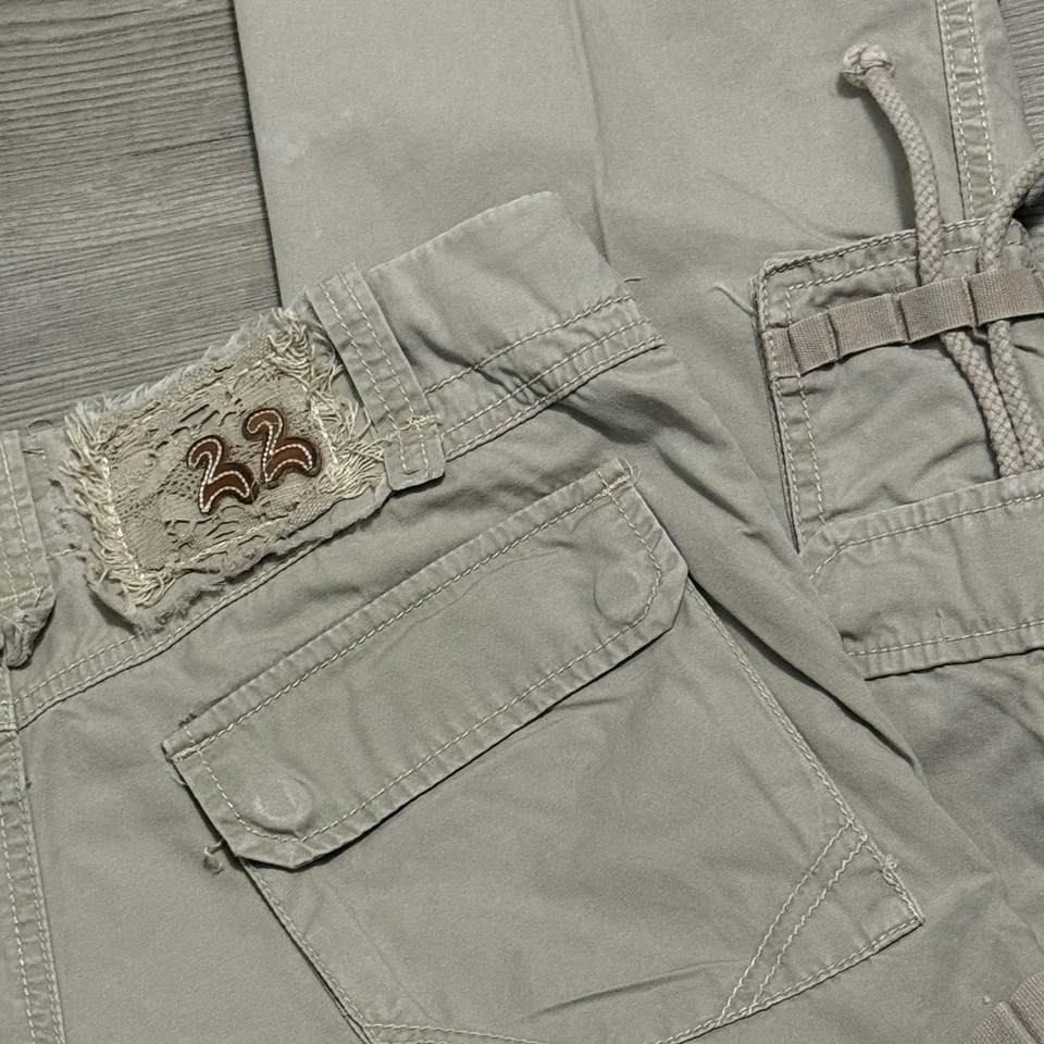 Twill Twenty Two Y2K Cargo Pants Womens 28 Beige Low Rise Fatigues Army Baggy - Image 2 of 4