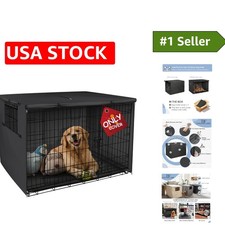 Breathable Polyester Dog Crate Cover, Fits 48" Cages - Secure  Portable