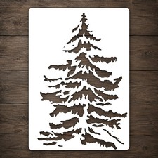 Reusable Pine Tree Layered Branches Mylar Stencil for DIY Wall Stencil Template