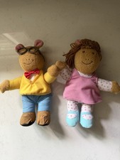 Vintage Playskool Arthur And Sister Talking Doll 10" Plush Marc Brown 1996 PBS