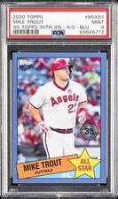 2020 TOPPS 1985 TOPPS 35TH ANV ALL-STAR-BLUE #85AS1 MIKE TROUT PSA 9