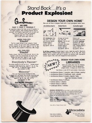 Abracadata Computer Ad Design Your Own Home Apple Macintosh 1988 Software