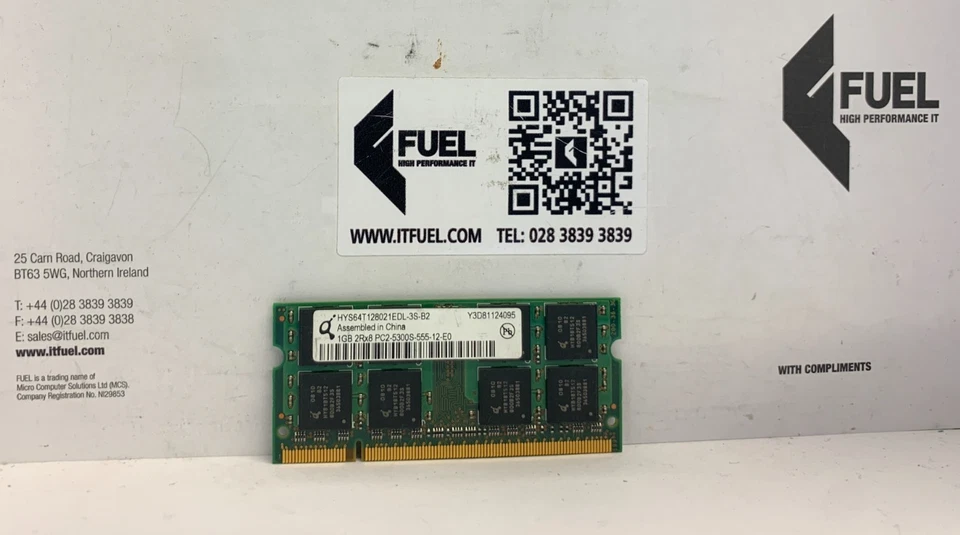 Infineon  1gb DDR SODIMM ram memory module 5300 -  HYS64T128021EDL-3S-B2 - Image 2 of 3