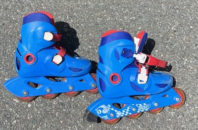 Kids  Blue Roller Skates Oxelo Size US 10.5-12 (28-30 EU) By Decathlon. VG