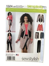 Simplicity 1324 Misses' Jacket Skirt Pants Knit Top US 16-24 Modern