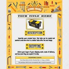 AUCTION TEMPLATE Tools Hardware Handyman Border Frame Design - FREE SHIPPING