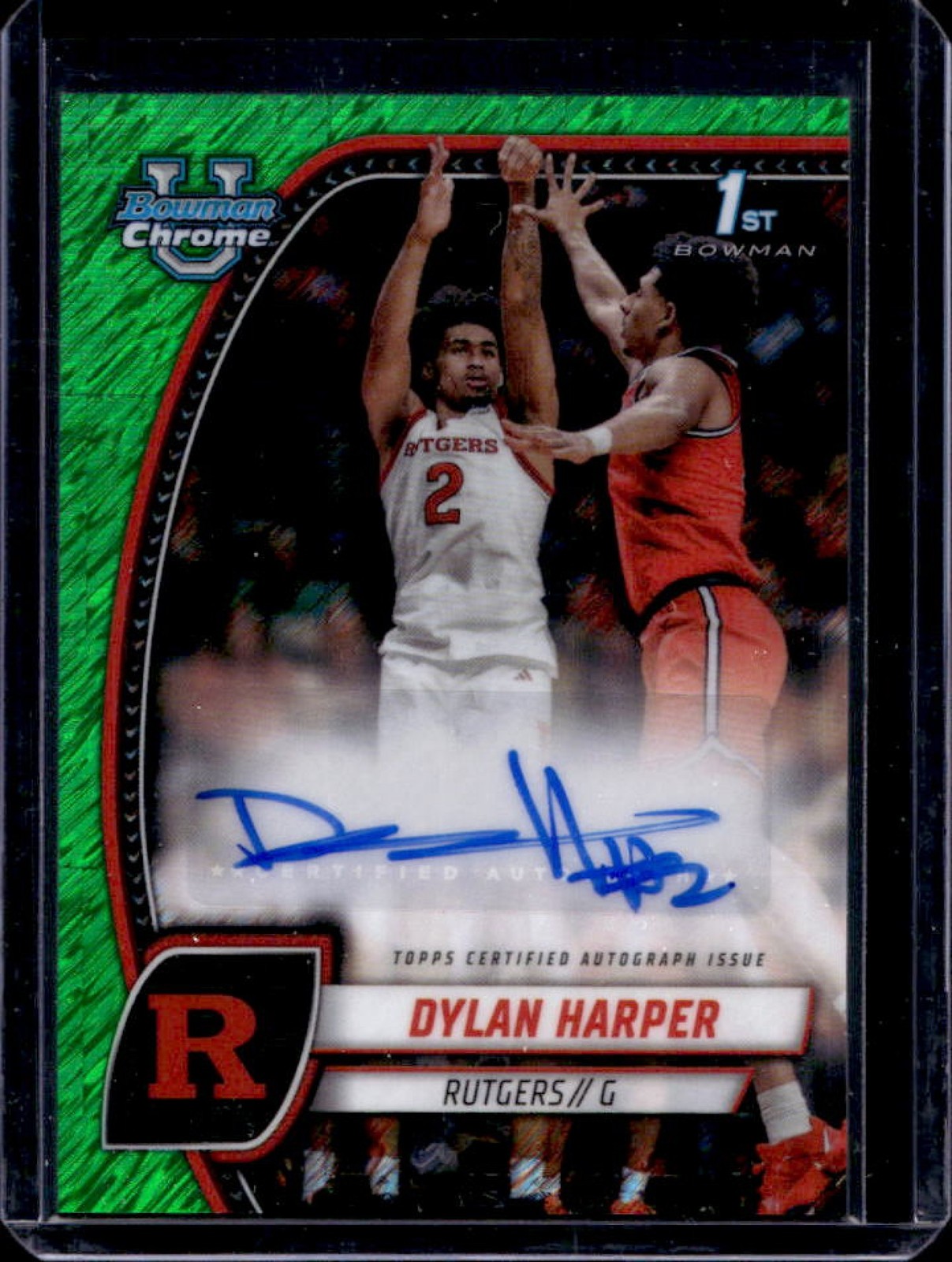 2024-25 Bowman U Chrome Dylan Harper Auto 1st Green Shimmer Refractor #22