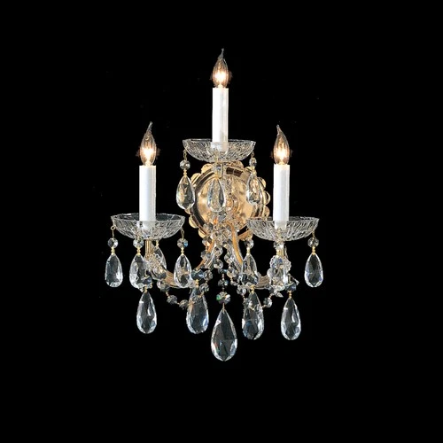 Crystorama 4403-GD-CL-MWP Maria Theresa 3-Light Hand Cut Crystal Sconce - Picture 2 of 2