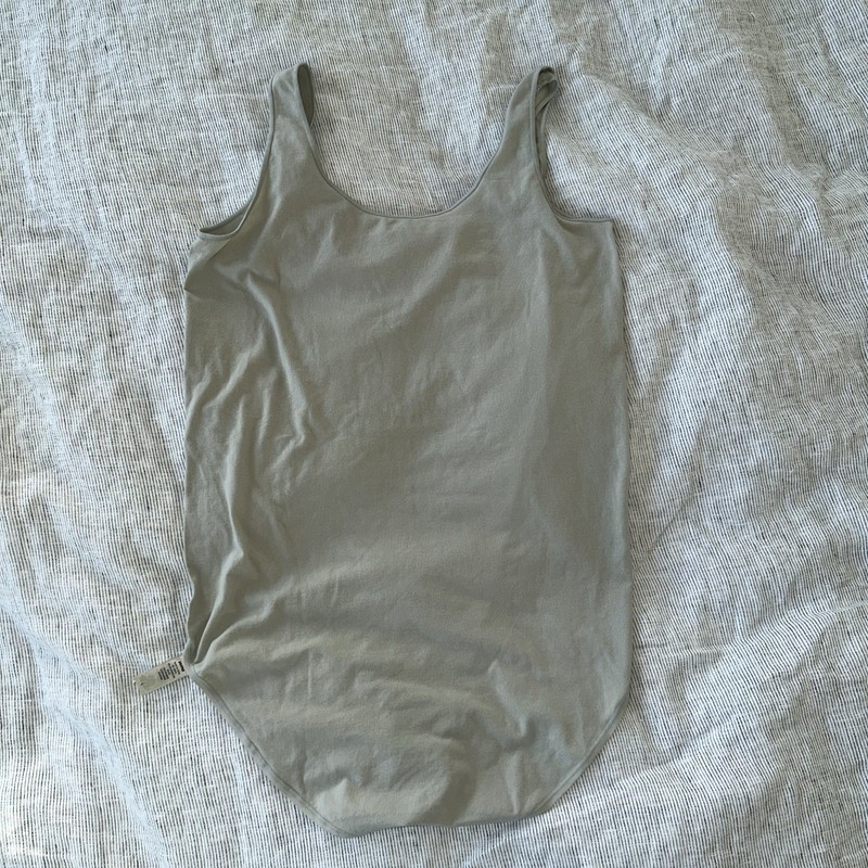 Skims Bodysuit Scoop Neck Snap Gusset Large Light Sage
