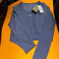 Nike Pro womens Size large Cropped Sweatshirt Blue Brand New With Tags