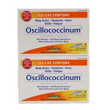2 PACK Boiron Oscillococcinum Homeopathic Medicine for Flu-Like Symptoms 6 Doses
