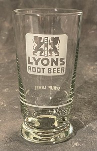 Vintage LYONS ROOT BEER soda fountain Glass W/ Syrup Level Line. 